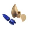 Hot Racing Traxxas Spartan/M41 Pro Brass Prop W/Nut & Drive Dog (Brass/Blue) #SPN1000ME