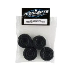 JConcepts Tusk 1.0" Pre-Mounted Tires W/Hazard Wheel (Black) (4) (Gold) W/7mm Hex #4023-3594 -RC Model Shop jconcepts jconcepts tusk 10 pre mounted tires w ha 3