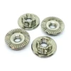 Klinik RC Low Profile M4 Large Flange Serrated Titanium Wheel Nuts (4) (Silver) #KRC-LPNUT -RC Model Shop klinik rc klinik rc low profile m4 large flange se 1