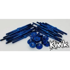 Klinik RC Low Profile M4 Large Flange Serrated Titanium Wheel Nuts (4) (Shiny Blue) #KRC-LPNUTSB