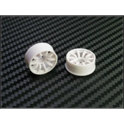 PN Racing Mini-Z 2WD Machine Cut 10-Spoke Front Wheel F1 White #210WF1