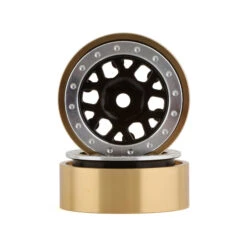 SSD RC 1.0” Boxer Aluminum/Brass Beadlock Wheels (Black) (2) #SSD00552