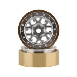 SSD RC 1.0” Boxer Aluminum/Brass Beadlock Wheels (Silver) (2) #SSD00554
