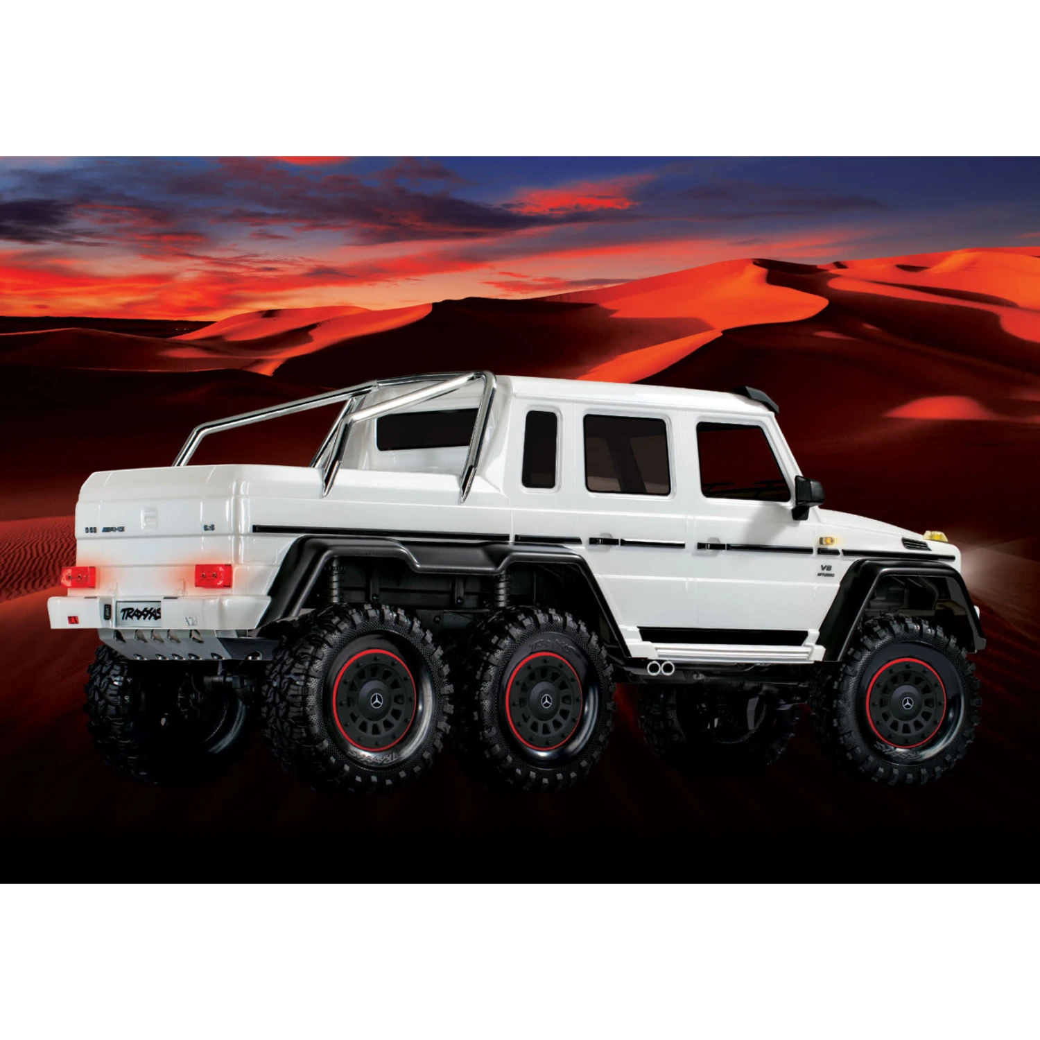 Traxxas TRX-6 1/10 6x6 Trail Crawler Truck W/Mercedes-Benz G 63 AMG Body (White) W/TQi 2.4GHz Radio #88096-4-WHT 7 Traxxas TRX-6 1/10 6x6 Trail Crawler Truck W/Mercedes-Benz G 63 AMG Body (White) W/TQi 2.4GHz Radio #88096-4-WHT - Image 5