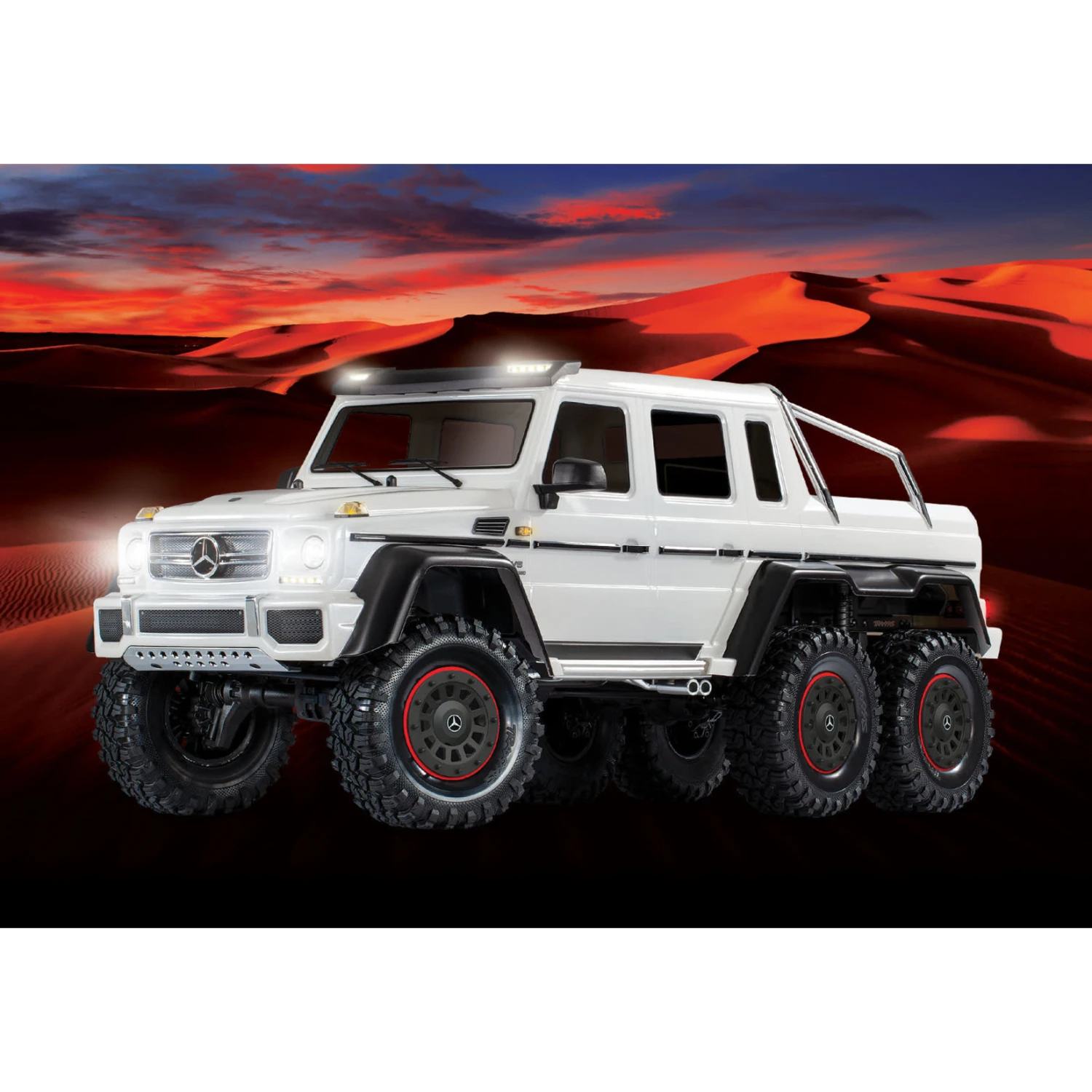 Traxxas TRX-6 1/10 6x6 Trail Crawler Truck W/Mercedes-Benz G 63 AMG Body (White) W/TQi 2.4GHz Radio #88096-4-WHT 8 Traxxas TRX-6 1/10 6x6 Trail Crawler Truck W/Mercedes-Benz G 63 AMG Body (White) W/TQi 2.4GHz Radio #88096-4-WHT - Image 6